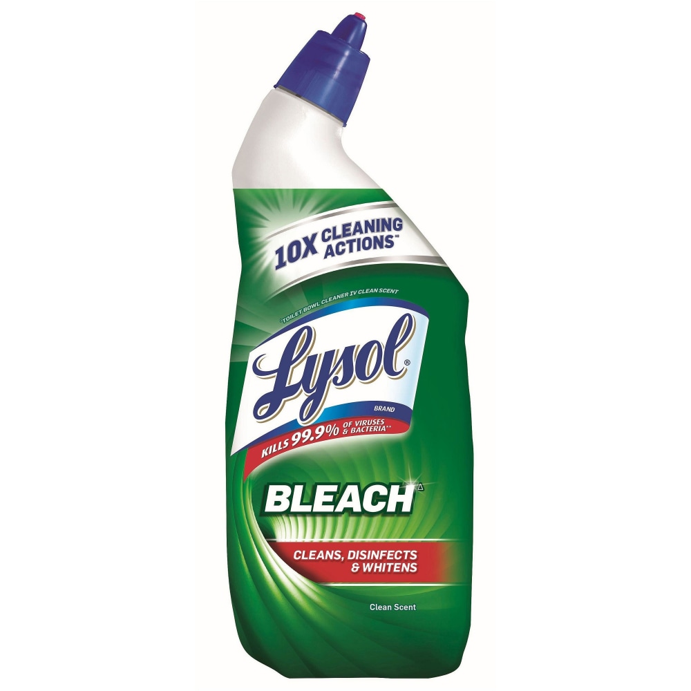 Lysol Bleach Toilet Bowl Cleaner - 24 fl oz (0.8 quart) - Disinfectant, Deodorize - Blue - 2/Pack - 4 / Carton MPN:96085CT