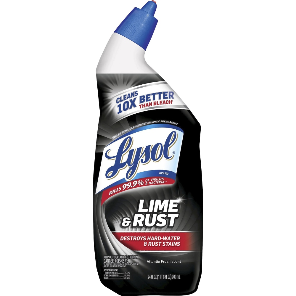 Lysol Lime/Rust Toilet Bowl Cleaner - 24 fl oz (0.8 quart) - Atlantic Fresh Scent - Blue - 9 / Carton MPN:98013CT