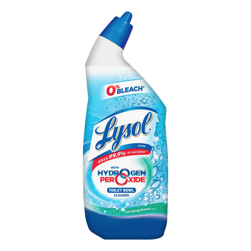 Lysol Hydrogen Peroxide Toilet Cleaner, Cool Spring Breeze Scent, 24 Oz Bottle, Blue MPN:RAC98011