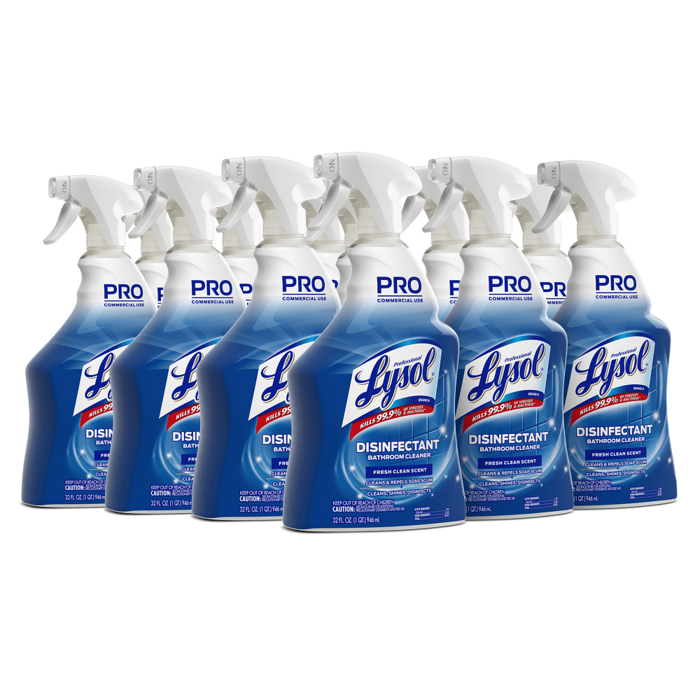 Lysol Disinfectant Bathroom Cleaner, 32 oz Spray Bottle, 12/Carton MPN:RB04685CT