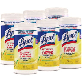 LYSOL® Disinfecting Wipes 1 Ply Lemon and Lime Blossom 80 Wipes/Canister 6 Canisters/Carton REC 77182