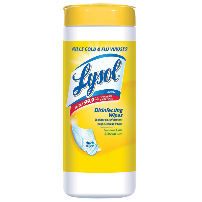 Lysol Disinfecting Wipes, Lemon & Lime Blossom Scent, Tub Of 35