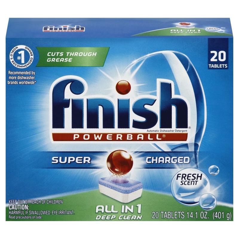 Finish Powerball Dishwasher Detergent Tabs, Fresh Scent, Box Of 20 MPN:77050
