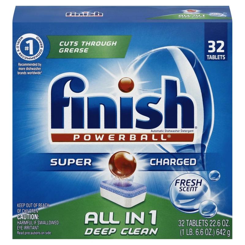 Finish Powerball Dishwasher Detergent Tabs, Fresh Scent, Box Of 32 Tabs (Min Order Qty 9) MPN:81049
