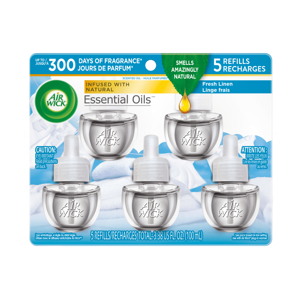 AIR WICK Plug in Scented Oil Refills, Fresh Linen, 5 pack MPN:RB93793EA
