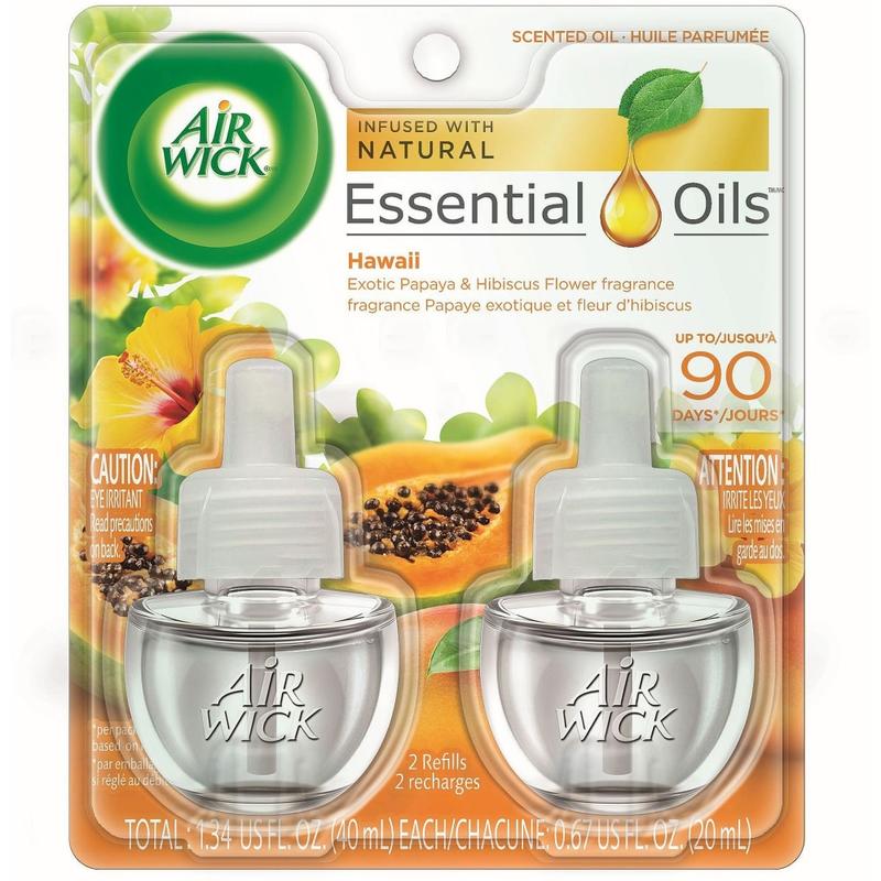 Air Wick Papaya Scented Oil - Oil - 0.7 fl oz- Hawaii Exotic Papaya, Hibiscus Flower - 60 Day - 1 Pack MPN:85175