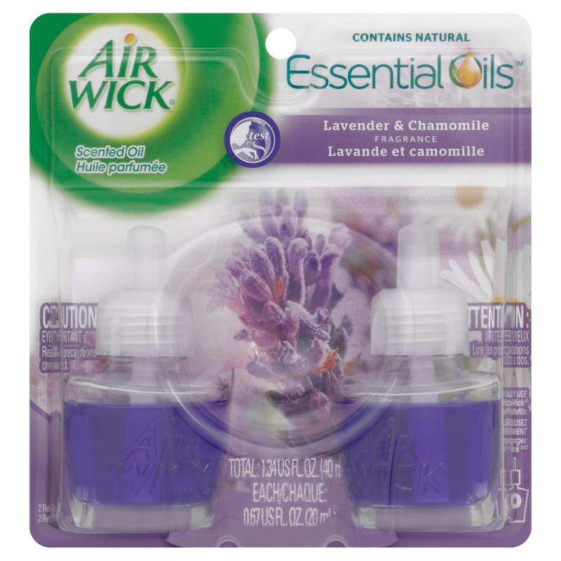 Air Wick Essential Oils Scented Oil Warmer Refill, 0.67 Oz, Lavender/Chamomile, Pack Of 2 (Min Order Qty 8) MPN:RAC78473