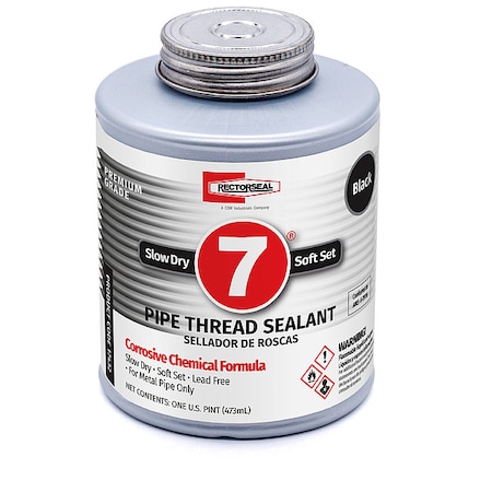 Pipe Thread Sealant 16 fl oz, Brush-Top Can, No. 7, Black, Paste MPN:17432