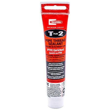 Pipe Thread Sealant 1.8 fl oz, Tube, T Plus 2, White, Paste MPN:23710