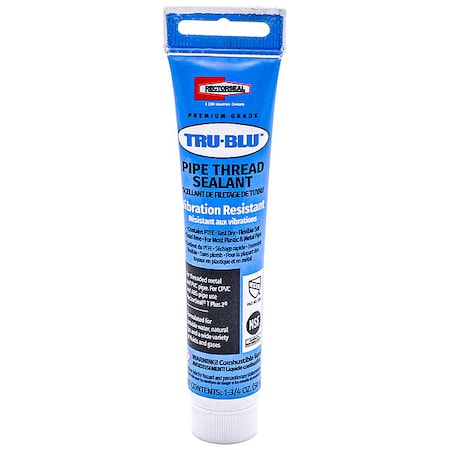 Pipe Thread Sealant 1.8 fl oz, Tube, Tru-Blu, Blue, Paste MPN:31780
