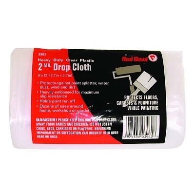 2-MIL. 9'X12' Plastic Drop Cloth MPN:3962