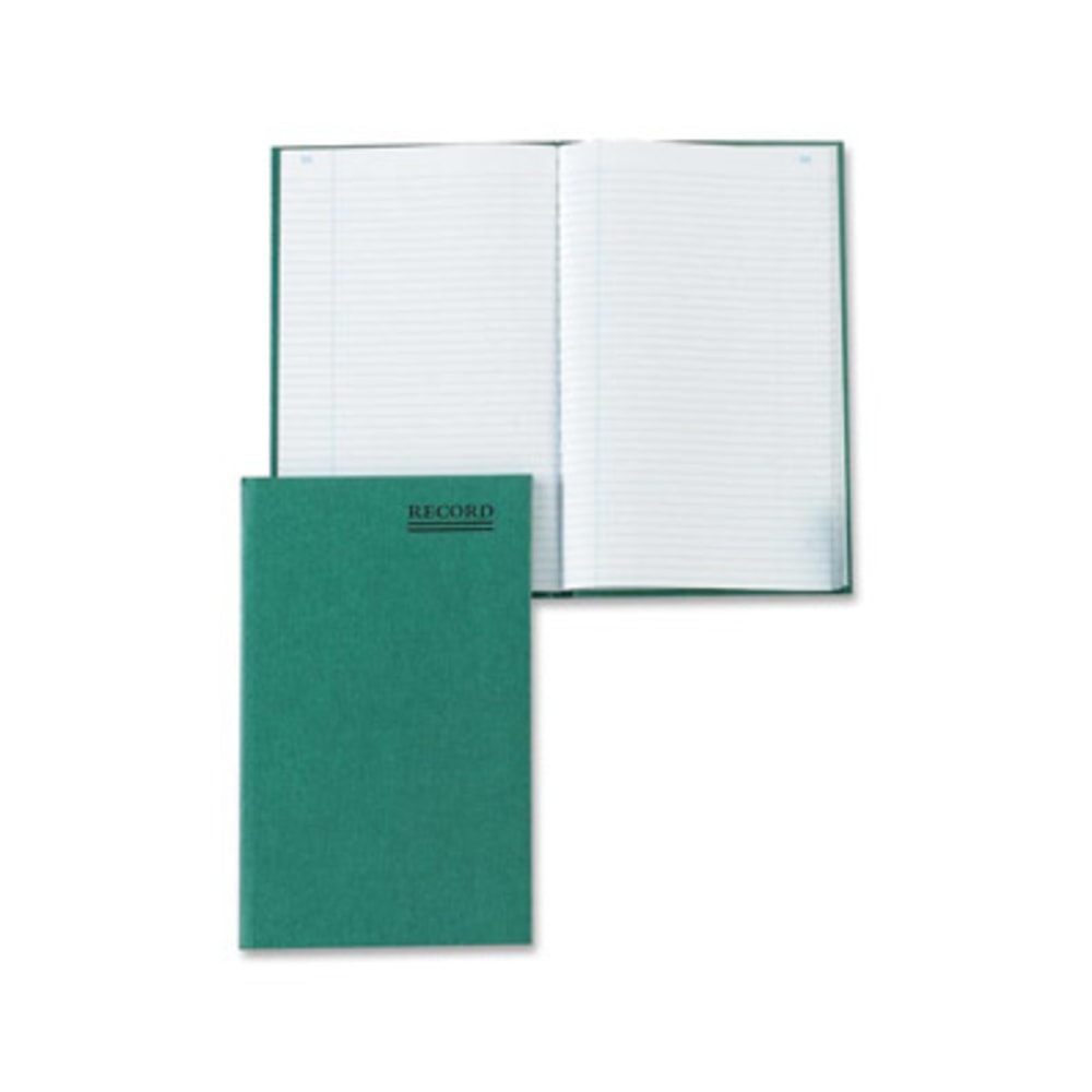 Rediform Green Cover Record Account Book - 200 Sheet(s) - Gummed - 6.25in x 9.62in Sheet Size - Green - White Sheet(s) - Green Cover - Recycled - 1 Each MPN:56521