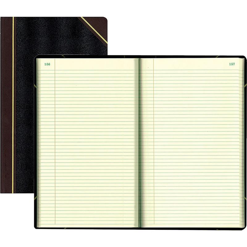 Rediform Texhide Cover Record Books With Margin, 8 3/4in x 14 1/4in, 500 Sheets, 100% Recycled, Black MPN:57151