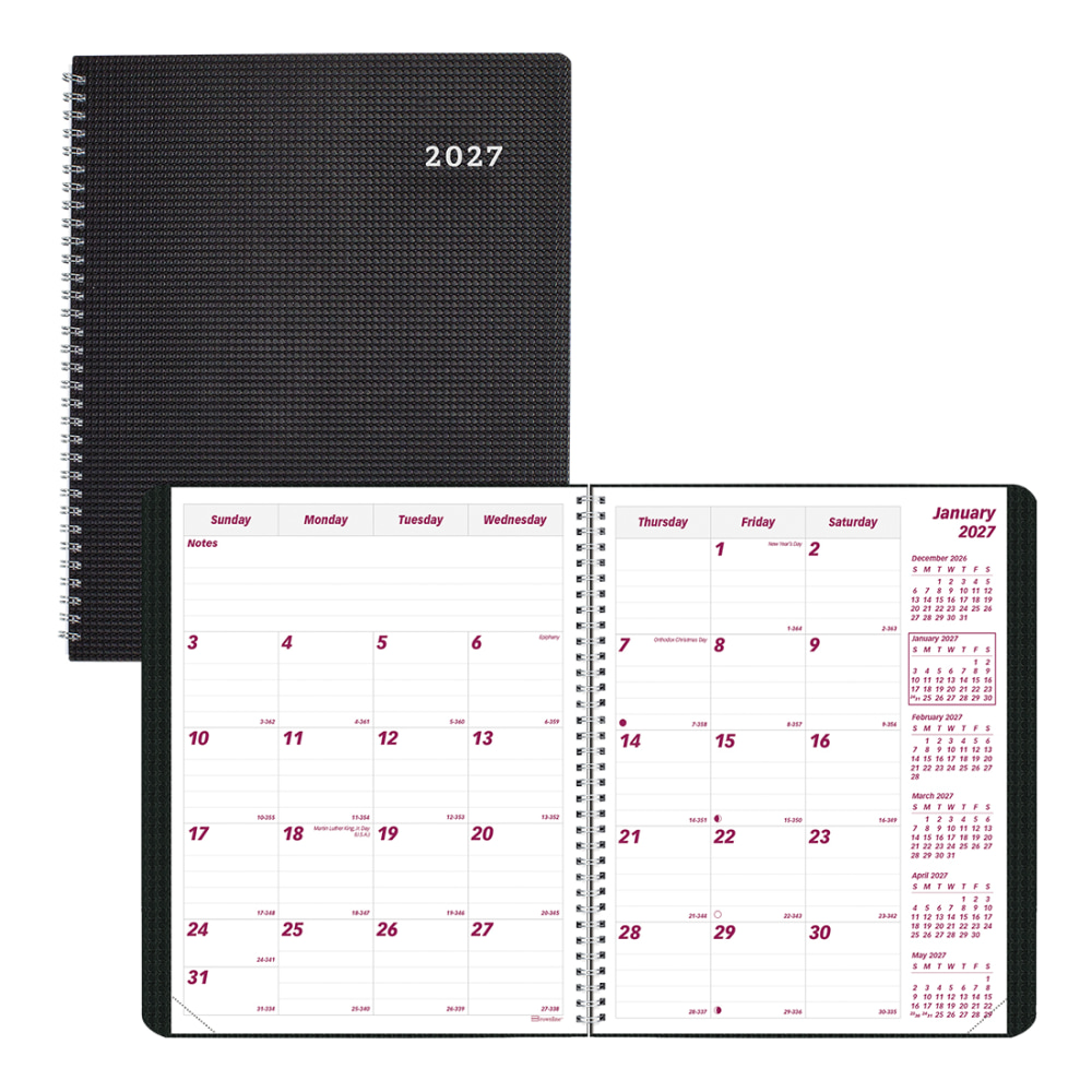 2026-2028 Brownline 14-Month DuraFlex Monthly Planner, 8-7/8in x 7-1/8in, 100% Recycled, Black, December To January, CB1200V.BLK MPN:CB1200V.BLK-27
