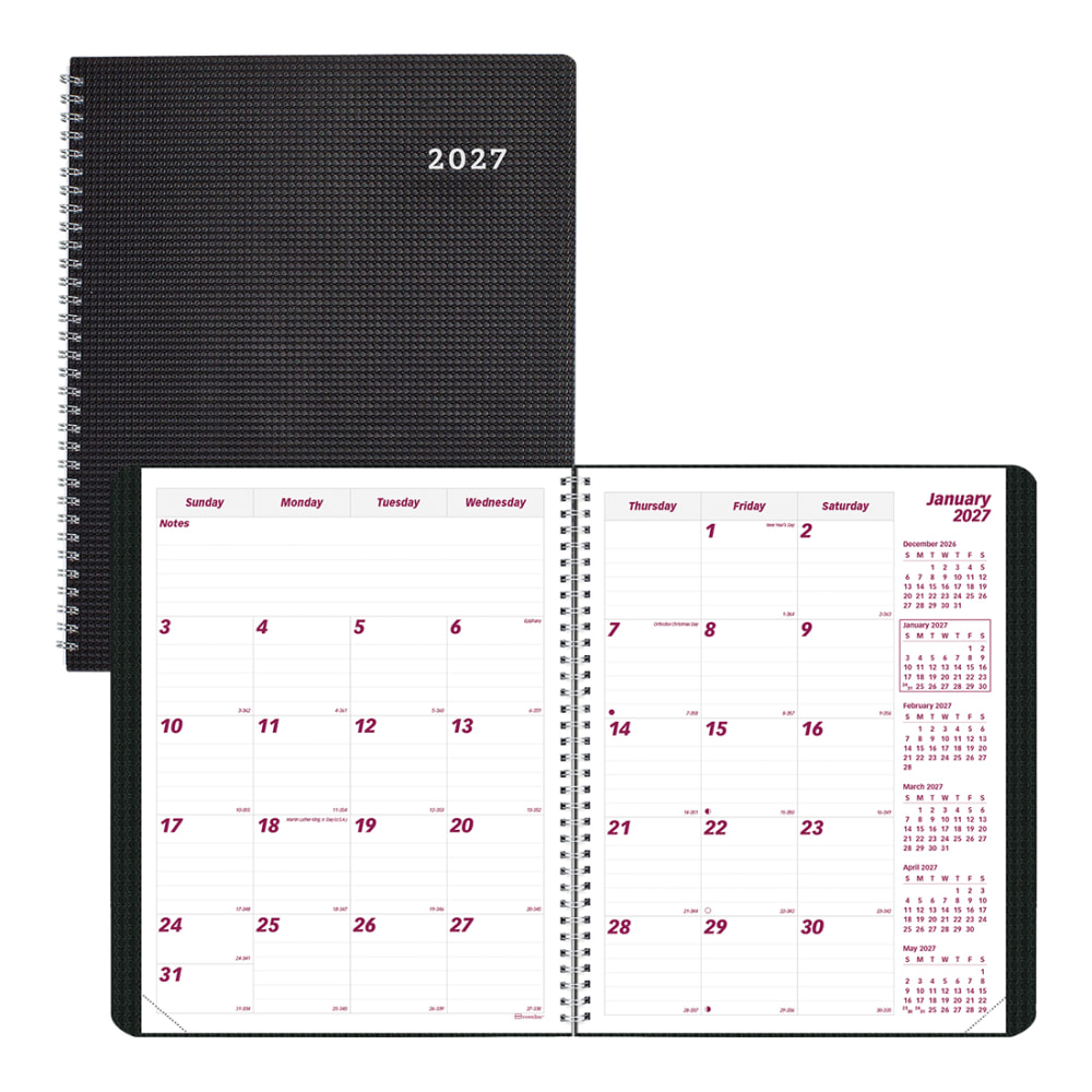 2026-2028 Brownline 14-Month DuraFlex Monthly Planner, 11in x 8-1/2in, 100% Recycled, Black, December To January, CB1262V.BLK, Total Qty 1 MPN:CB1262V.BLK-27