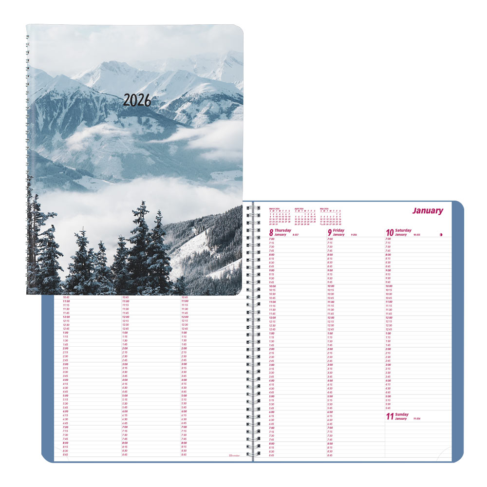 2026 Brownline Essential Weekly Appointment Planner, 11in x 8-1/2in, 50% Recycled, Mountain - Snow, January To December, CB950G.03 MPN:CB950G.03-26