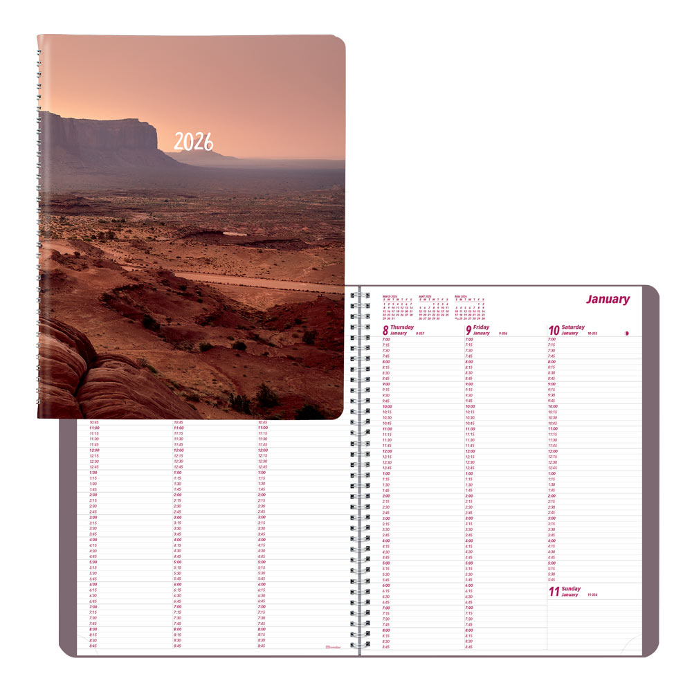2026 Brownline Essential Weekly Appointment Planner, 11in x 8-1/2in, 50% Recycled, Mountain - Canyon, January To December, CB950G.04 MPN:CB950G.04-26