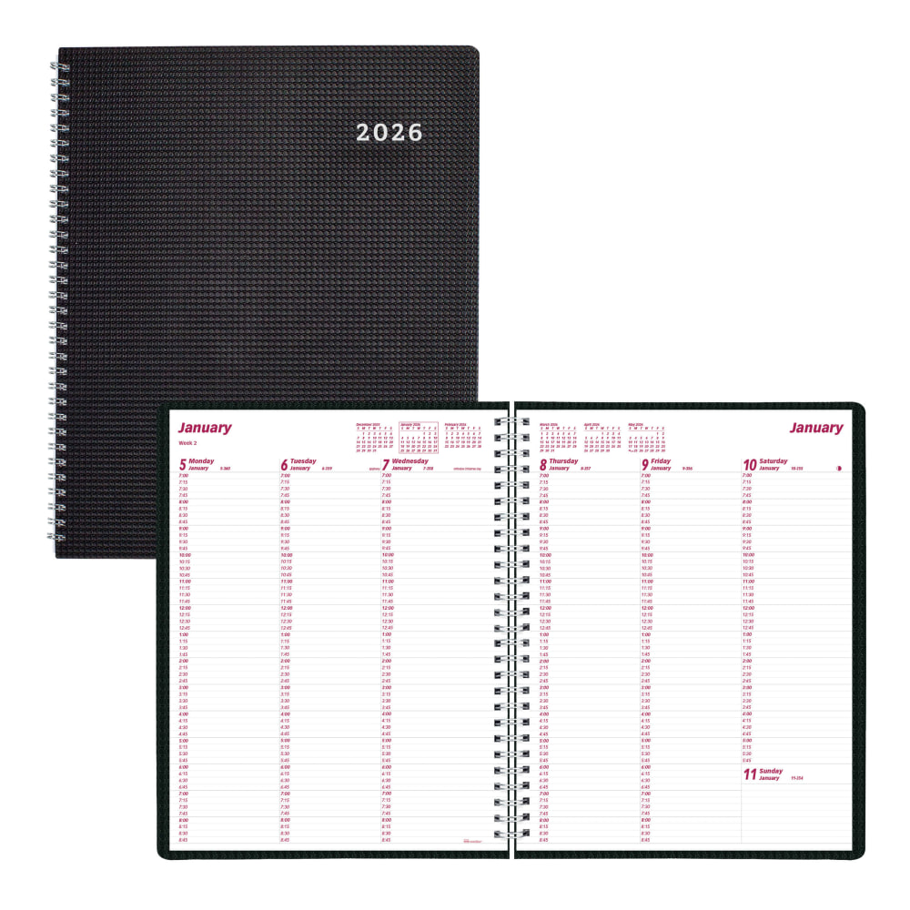2026 Brownline DuraFlex Weekly Appointment Planner, 11in x 8-1/2in, 50% Recycled, Black, January To December, CB950V.BLK MPN:CB950V.BLK-26