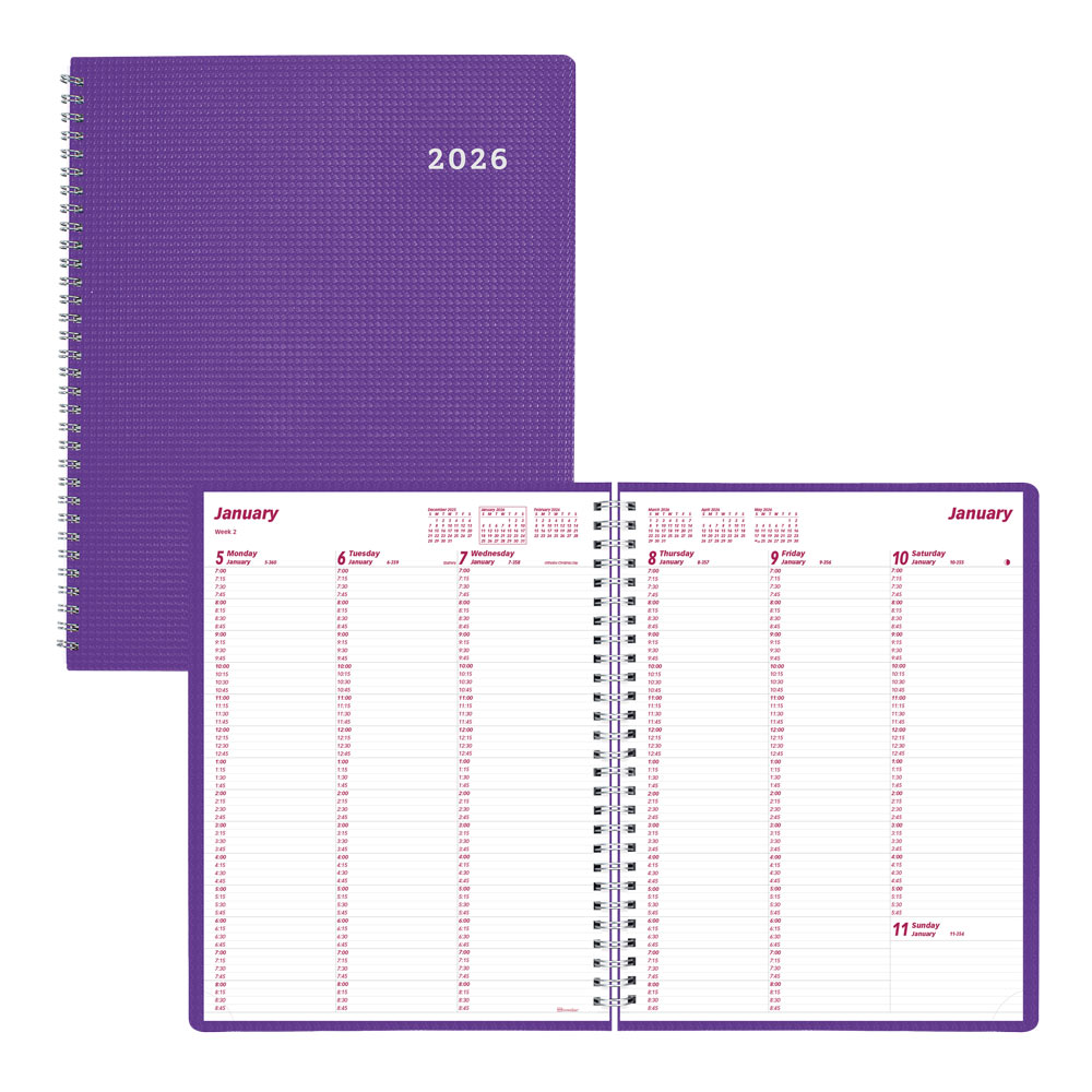 2026 Brownline DuraFlex Weekly Appointment Planner, 11in x 8-1/2in, 50% Recycled, Purple, January To December, CB950V.PUR MPN:CB950V.PUR-26