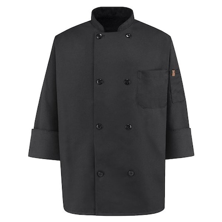 0438Bk Mens Blk L/S Chef Coat MPN:KT76BK RG L