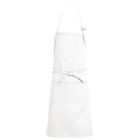 White Bib Apron W/Pkt MPN:TT30WH 24 34