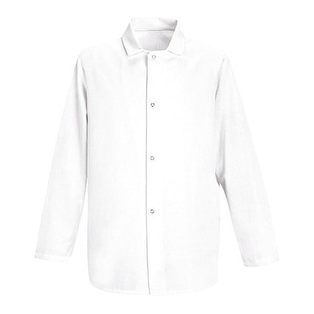 Coat, 65% Polyester/35% Cotton, Grippers, White, L MPN:0416WH RG L