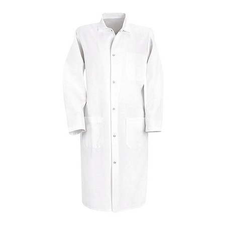 Coat, 65% Polyester/35% Cotton, Grippers, White, M MPN:4004WH RG M