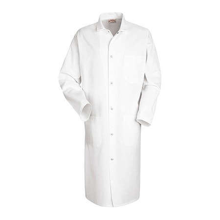 Coat, 65% Polyester/35% Cotton, Grippers, White, 4Xl MPN:4016WH RG 4XL