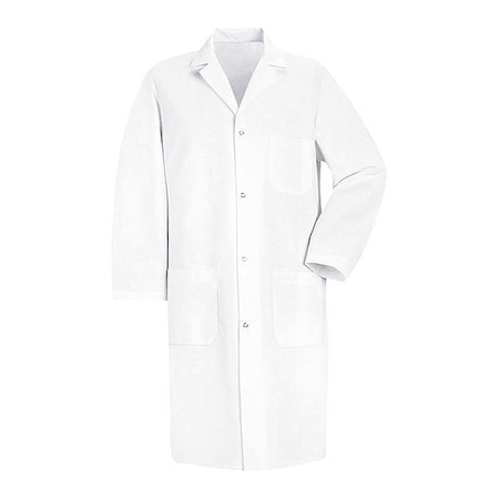 Lab Coat, Cotton/Polyester, 3 Pockets, Snaps MPN:5080WH RG S