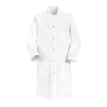 Lab Coat, Cotton Poplin/Polyester, 3 Pockets, Button MPN:5210WH RG XL