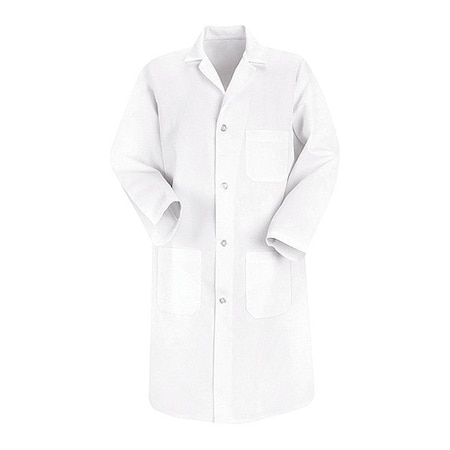 Lab Coat, Polyester/Combed Cotton, 3 Pockets, Button MPN:5700WH RG M