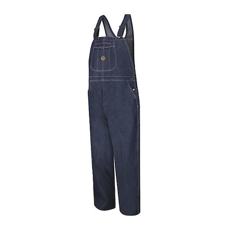 BD10 6B10Dn0 Indigo Denim Bib Overall, Cotton, 11.75 oz Fabric Weight, 30 in Inseam, Indigo MPN:BD10DN 50 30