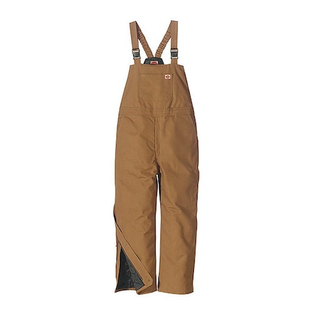 BD30 Insulated Duck Bib Overall, Cotton/Polyester, 10 oz Fabric Weight, 31 in Inseam, Brown MPN:BD30BD RG 5XL