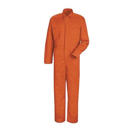 CC14 Orange Cotton Coveralls, Cotton, 8.5 oz Fabric Weight, Orange, 46 Long MPN:CC14OR LN 46