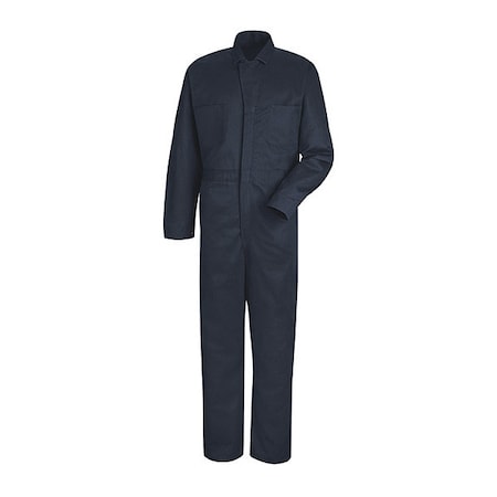 CC16 Mens Button Front Cotton Coverall, Cotton, 8.5 oz Fabric Weight, Navy, 50 Long MPN:CC16NV LN 50