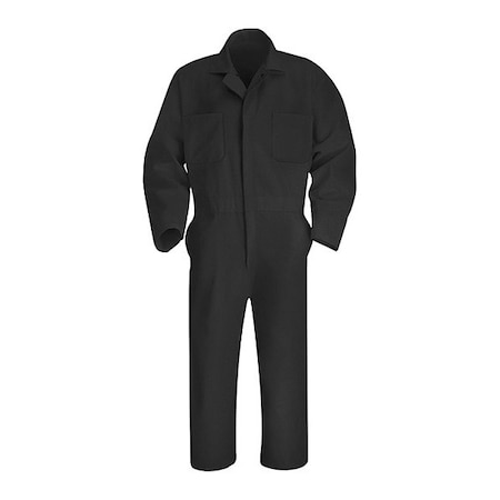 CT10 Mns Ls Action Back Coverall, Cotton/Polyester, 7.25 oz Fabric Weight, Black, 52 Tall MPN:CT10BK LN 52