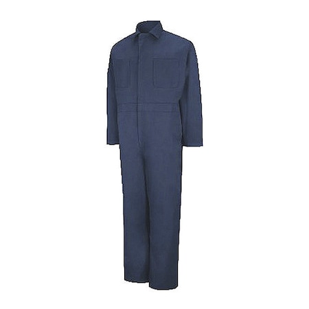 Mns Ls Navy Action Back Coverall, 2XL, Cotton/Polyester, Two-Way Brass Zipper MPN:CT10NV LN 54