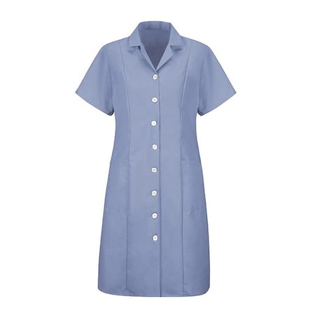 Women's Short Sleeve Poplin Dress, 80% Polyester/20% Combed Cotton, Light Blue, L MPN:DP23LB SS L