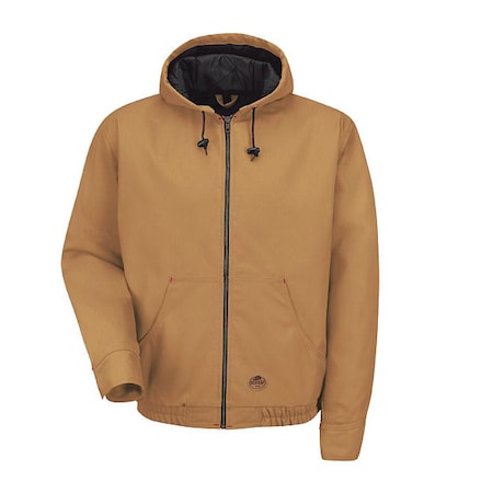 Unisex Jacket, 65% Polyester/35% Cotton, Full Zipper Front, Brown, S MPN:JD20BD RG S