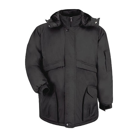 Parka, 65% Polyester/35% Cotton, Double-Slider Head Zipper, Black, 3XL MPN:JP70BK RG 3XL