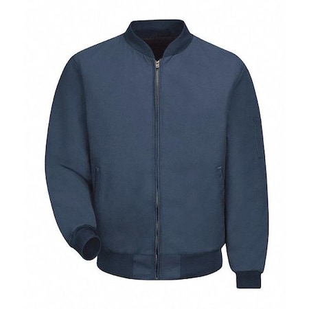 Men's Jacket, 65% Polyester/35% Cotton, Brass Zipper, Navy, 2XL Long MPN:JT36NV LN XXL