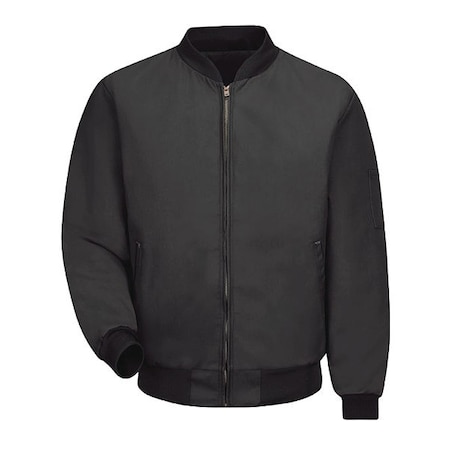 Unisex Jacket, 65% Polyester/35% Cotton, Brass Zipper, Black, XL Long MPN:JT38BK LN XL