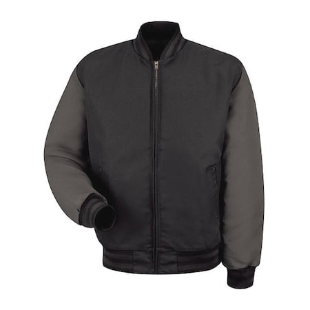 Men's Jacket, 65% Polyester/35% Cotton, Brass Zipper, Black/Charcoal, 2XL MPN:JT40BC RG XXL