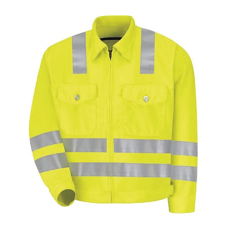Hi-Vis Jacket, 100% Polyester, Fluorescent Yellow/Green, 2XL MPN:JY32HV RG 52
