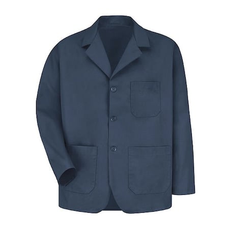 Men's Coat, 80% Polyester/20% Combed Cotton, Buttons, Navy, L MPN:KP10NV RG L