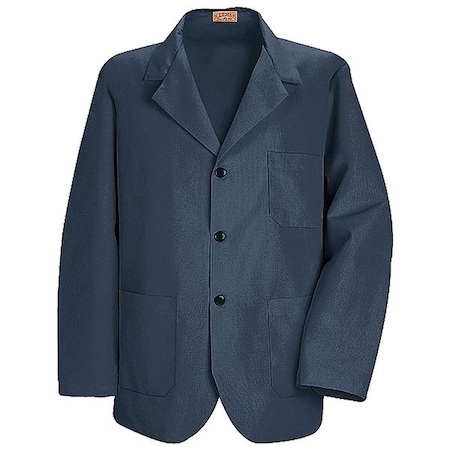 Men's Coat, 80% Polyester/20% Cotton, Button, Navy, M MPN:KP10NV RG M