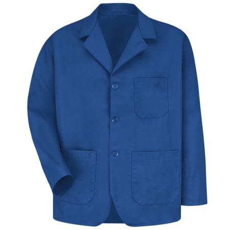 Men's Mens Royal Blue Office Coat 80/20, Cotton/Polyester, Buttons, Blue, M MPN:KP10RB RG M
