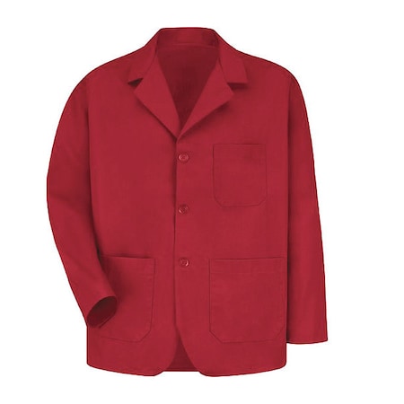 Men's Coat, 80% Polyester/20% Combed Cotton, Buttons, Red, M MPN:KP10RD RG M