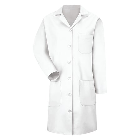 Lab Coat, Cotton Poplin/Polyester, 3 Pockets, Button MPN:KP13WH RG XXL