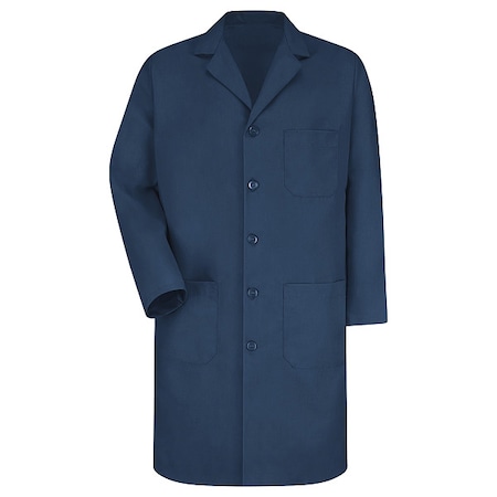 Lab Coat, Cotton Poplin/Polyester, 3 Pockets, Button MPN:KP14NV LN 44